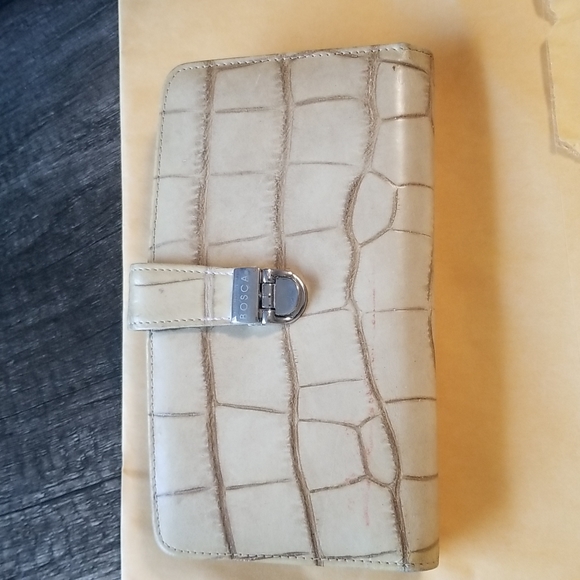 BOSCA BIEGE LEATHER WALLET BI-FOLD CLUTCH ITALY - Picture 9 of 10